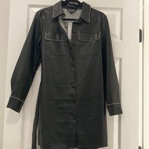 Faux Leather shirt dress
